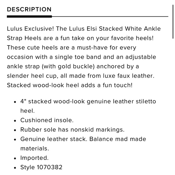 SOLD✅Lulus Elsi stacked stiletto - Picture 6 of 7